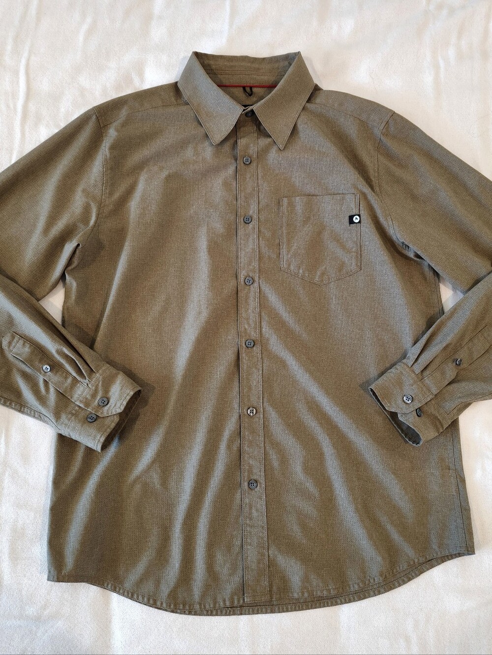 Marmot Aerobora Performance Long-Sleeve Shirt Mens Large Brown  Breathable UPF25
